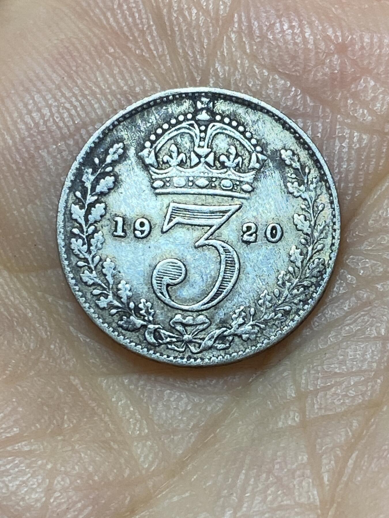 2025年第九十九场(总第一百二十五场）外国好品散币(免佣金) 英国🇬🇧1920年3便士银币(乔治五世第一版关门年，925高银)