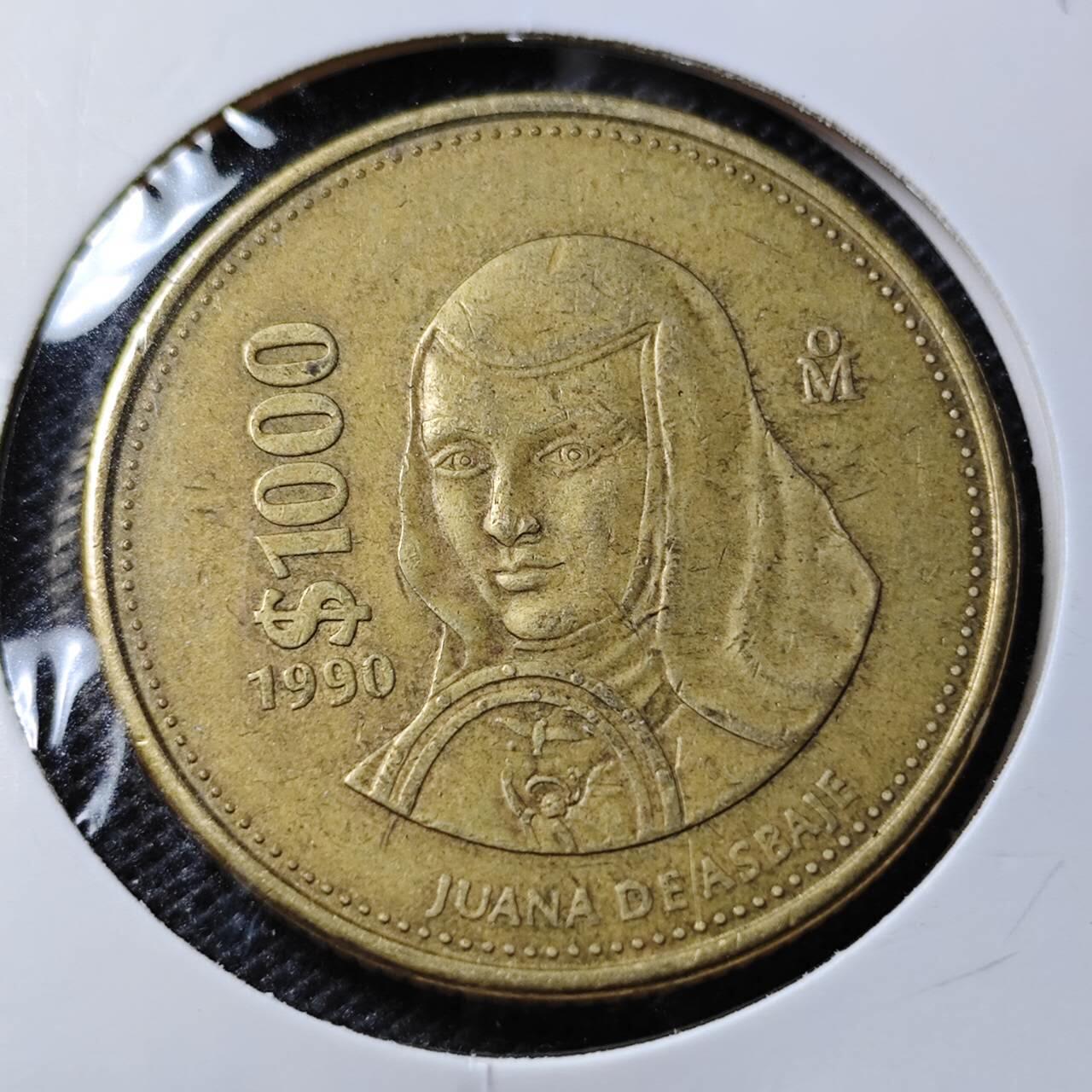 KK钱币收藏小铺 第350场 2月预留时间 周末发货  1990墨西哥1000比索大铜币