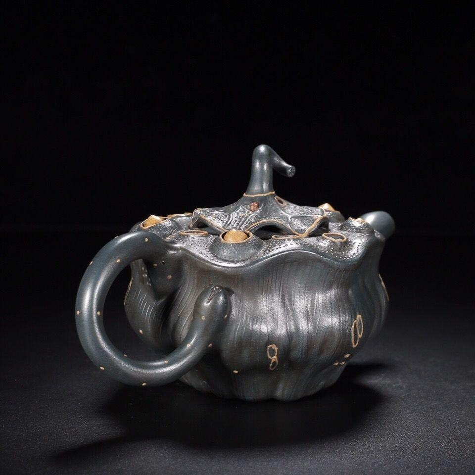 莲子紫砂茶壶18*10 300cc
