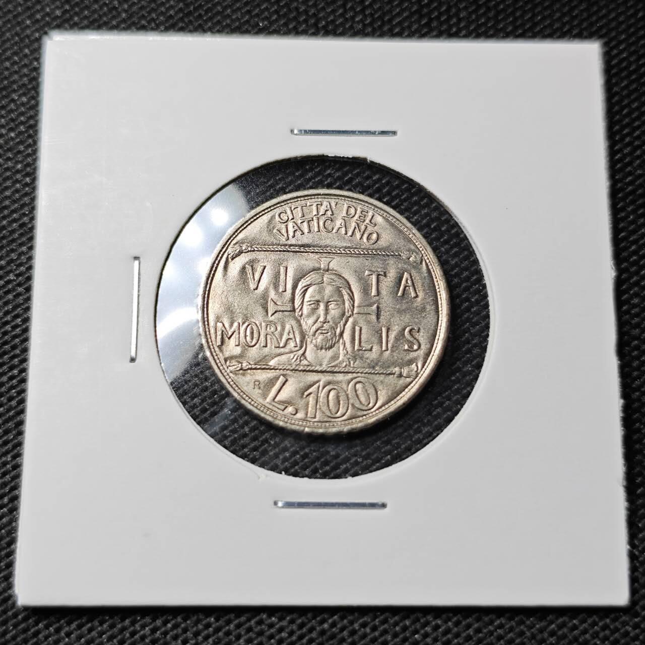 KK钱币收藏小铺 第350场 2月预留时间 周末发货  梵蒂冈100里拉 好品