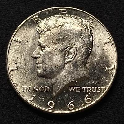 【全场包邮】纯粹捡漏拍464场 - 美国1966年肯尼迪半元银币