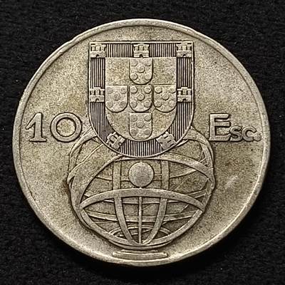 【全场包邮】纯粹捡漏拍464场 - 葡萄牙1954年10埃斯库多帆船银币