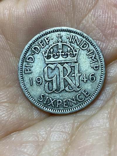 2025年第九十九场(总第一百二十五场）外国好品散币(免佣金) - 英国🇬🇧1946年6便士银币(乔治六世第一版，关门年，500银)