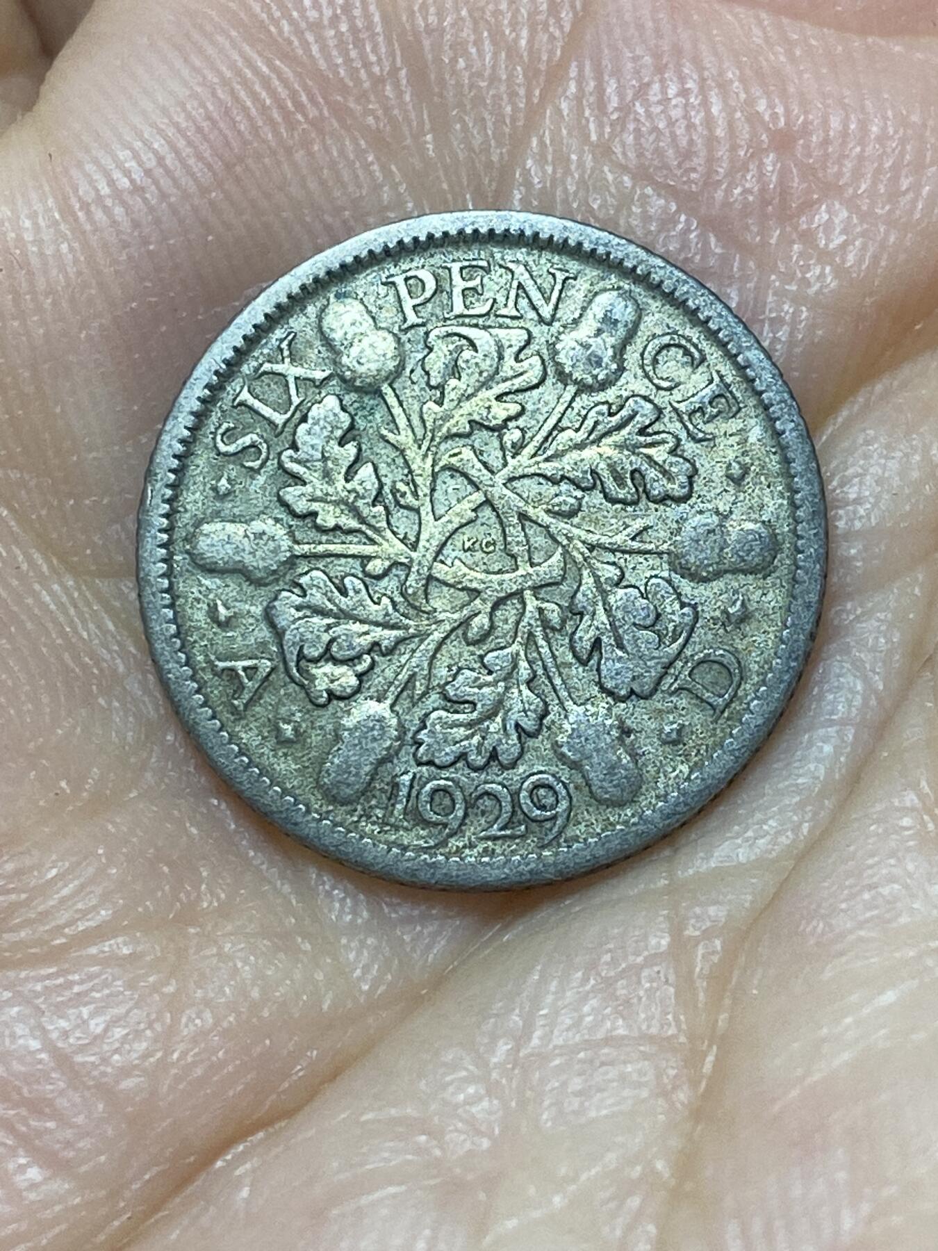 2025年第九十九场(总第一百二十五场）外国好品散币(免佣金) 英国🇬🇧1929年6便士银币(乔治五世第五版，500银)