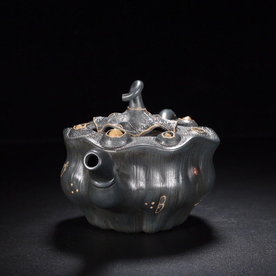 莲子紫砂茶壶18*10 300cc