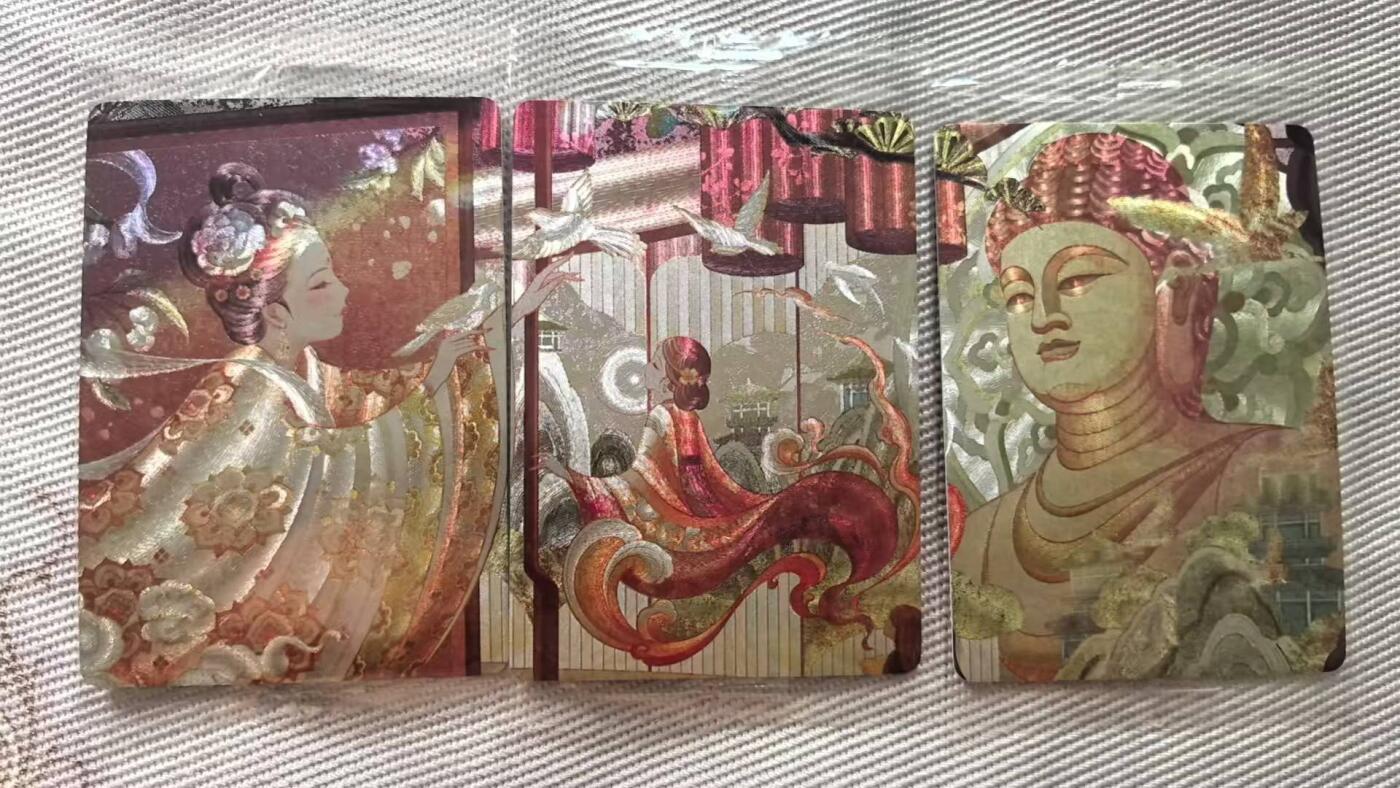 龙虎卡牌第五十七场（无佣金，满120包邮，周六晚上结拍，欢迎送拍） 【原膜】粗闪3张 可可瑞听-梦回大唐三拼