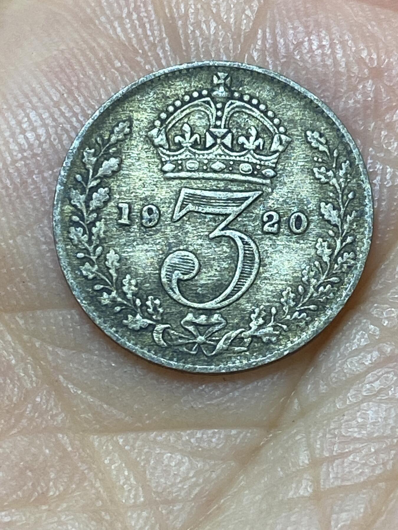 2025年第九十九场(总第一百二十五场）外国好品散币(免佣金) 英国🇬🇧1920年3便士银币(乔治五世第二版，首发年，500银)