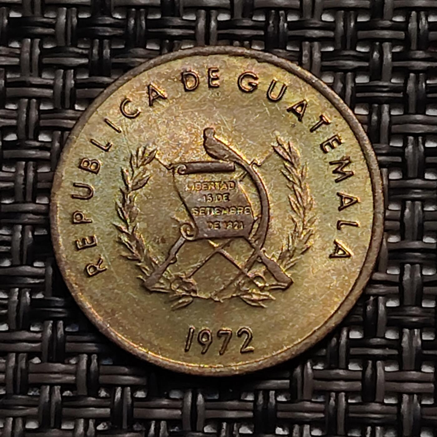 布加迪🐬～世界钱币(上海)🌾第 246 期 /  各国套币和散币 危地马拉🇬🇹 1972年 1分 19mm