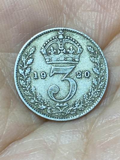 2025年第九十九场(总第一百二十五场）外国好品散币(免佣金) - 英国🇬🇧1920年3便士银币(乔治五世第二版，首发年，500银)