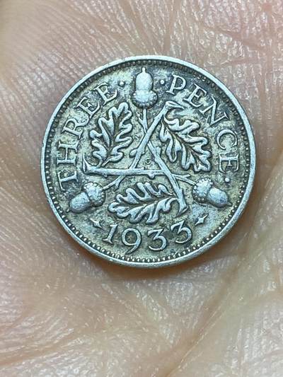 2025年第九十九场(总第一百二十五场）外国好品散币(免佣金) - 英国🇬🇧1933年3便士银币(乔治五世第四版，500银)