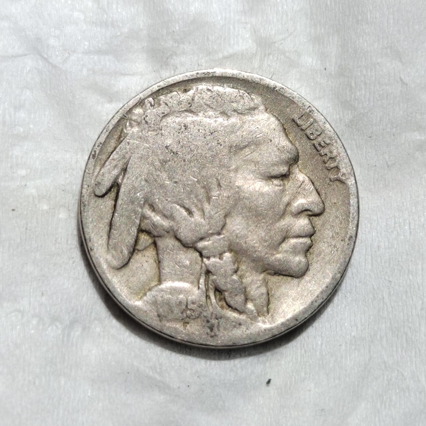 中外钱币第三场  美国1925年印第安野牛5美分