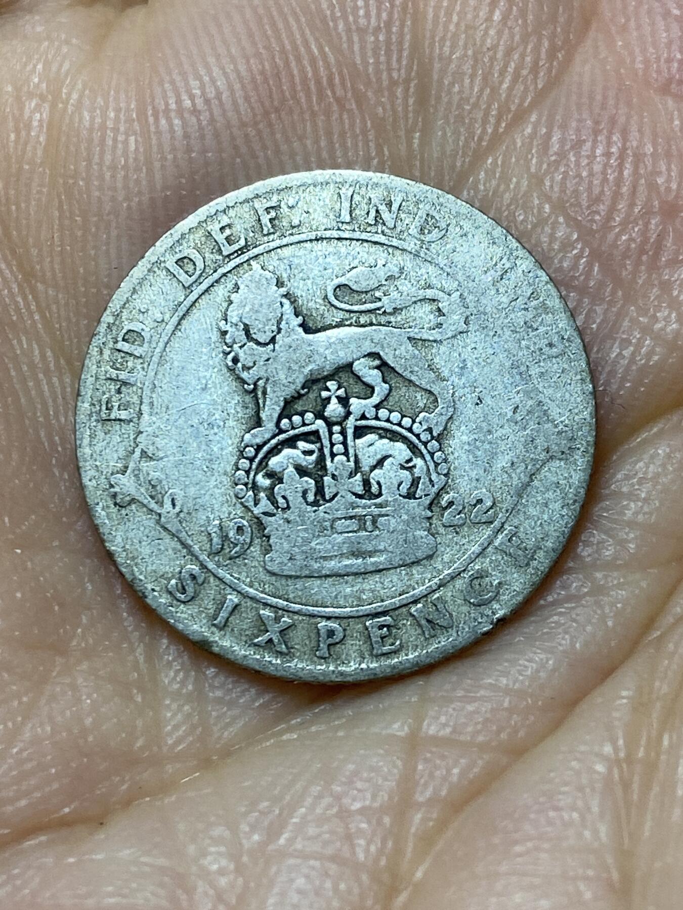 2025年第九十九场(总第一百二十五场）外国好品散币(免佣金) 英国🇬🇧1922年6便士银币(乔治五世第二版，500银)