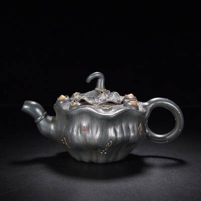 莲子紫砂茶壶18*10 300cc - 莲子紫砂茶壶18*10 300cc