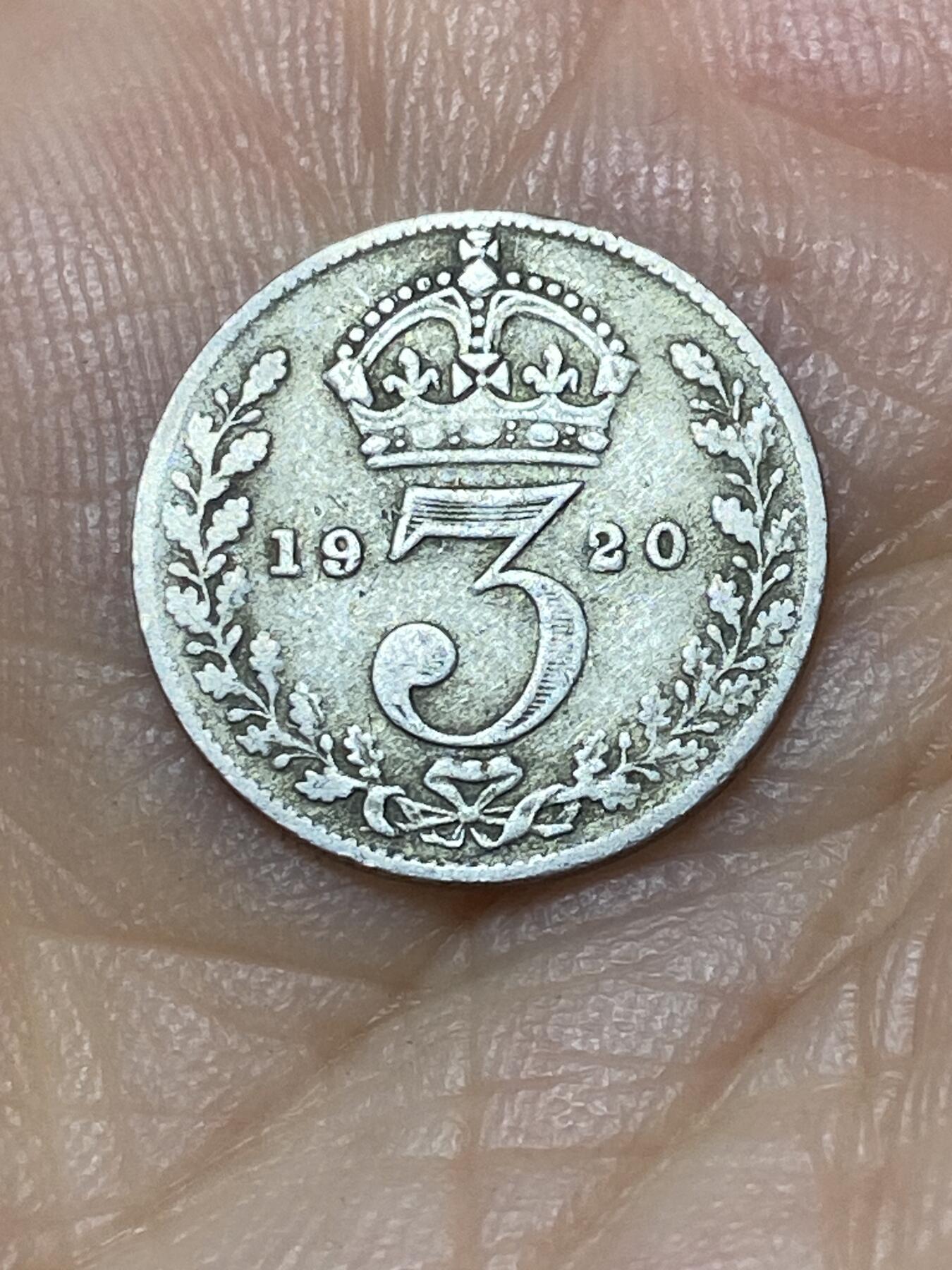 2025年第九十九场(总第一百二十五场）外国好品散币(免佣金) 英国🇬🇧1920年3便士银币(乔治五世第二版，首发年，500银)