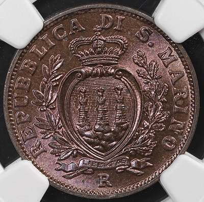 修遠堂世界钱币第八十七期 - NGC MS64RB 1938年圣马力诺10分铜币