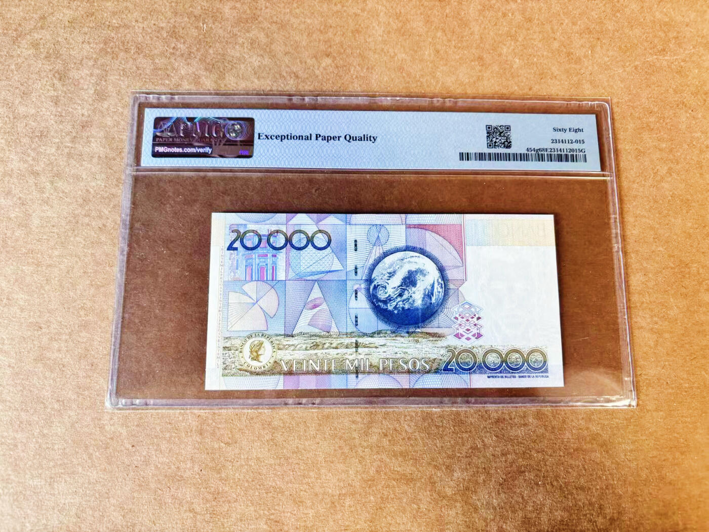 【Blue Auction】世界纸币精拍第733期——祝各位藏友国庆中秋假期快乐！ 【88尾】哥伦比亚 2003年20000比索 PMG68EPQ 