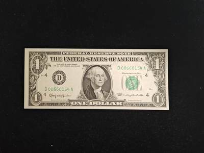 美国 1963年 首发 1美元 D区 全新UNC(此版发行量相对1963A少很多) - 美国 1963年 首发 1美元 D区 全新UNC(此版发行量相对1963A少很多)