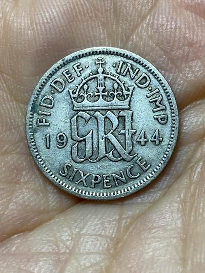 2025年第九十九场(总第一百二十五场）外国好品散币(免佣金) - 英国🇬🇧1944年6便士银币(乔治六世第一版，500银)