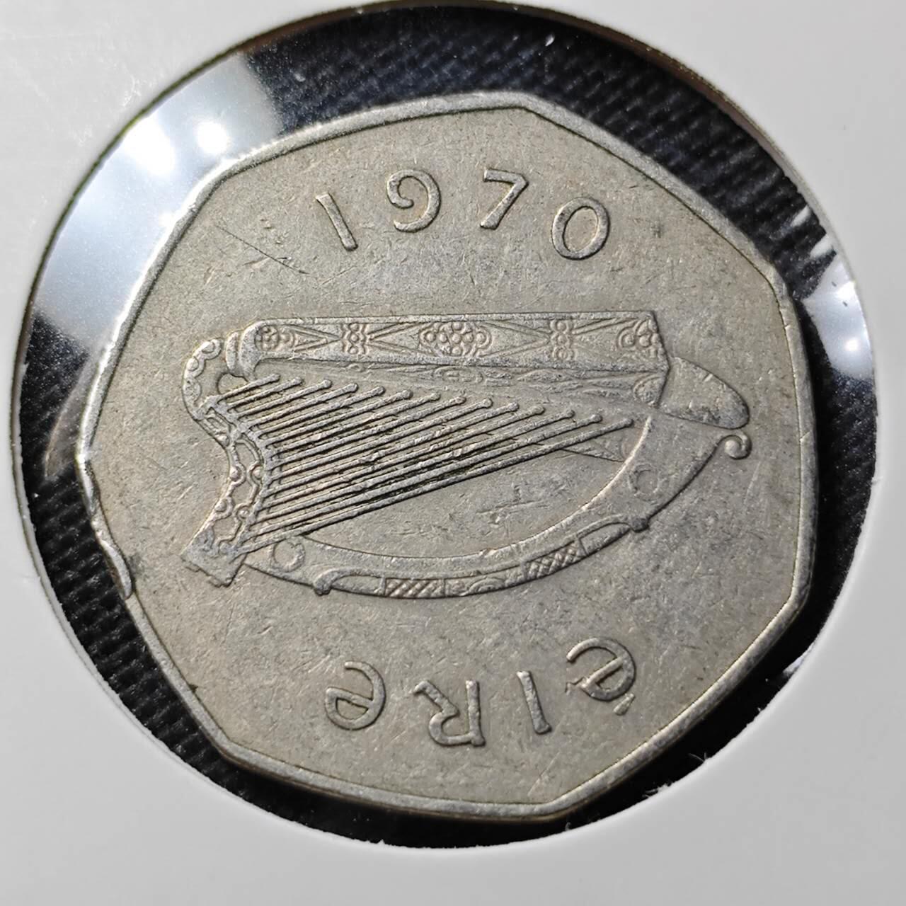 KK钱币收藏小铺 第350场 2月预留时间 周末发货  1970爱尔兰50分