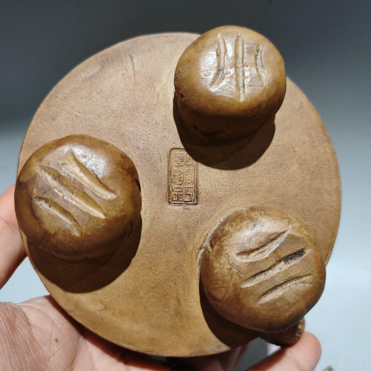 五谷丰登壶手工制作原矿黄段砂收藏壶
