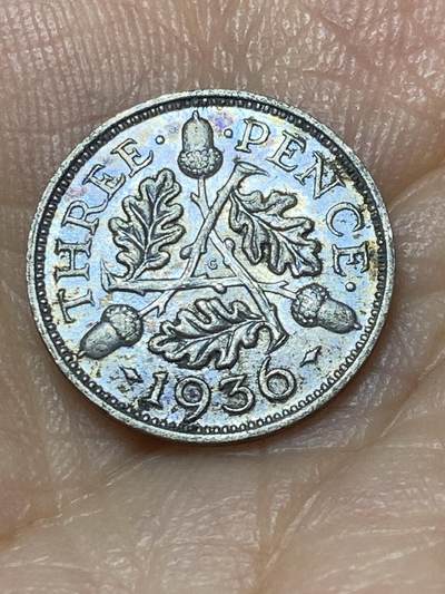 2025年第九十九场(总第一百二十五场）外国好品散币(免佣金) - 英国🇬🇧1936年3便士银币(乔治五世逝世年，第四版关门年，500银)