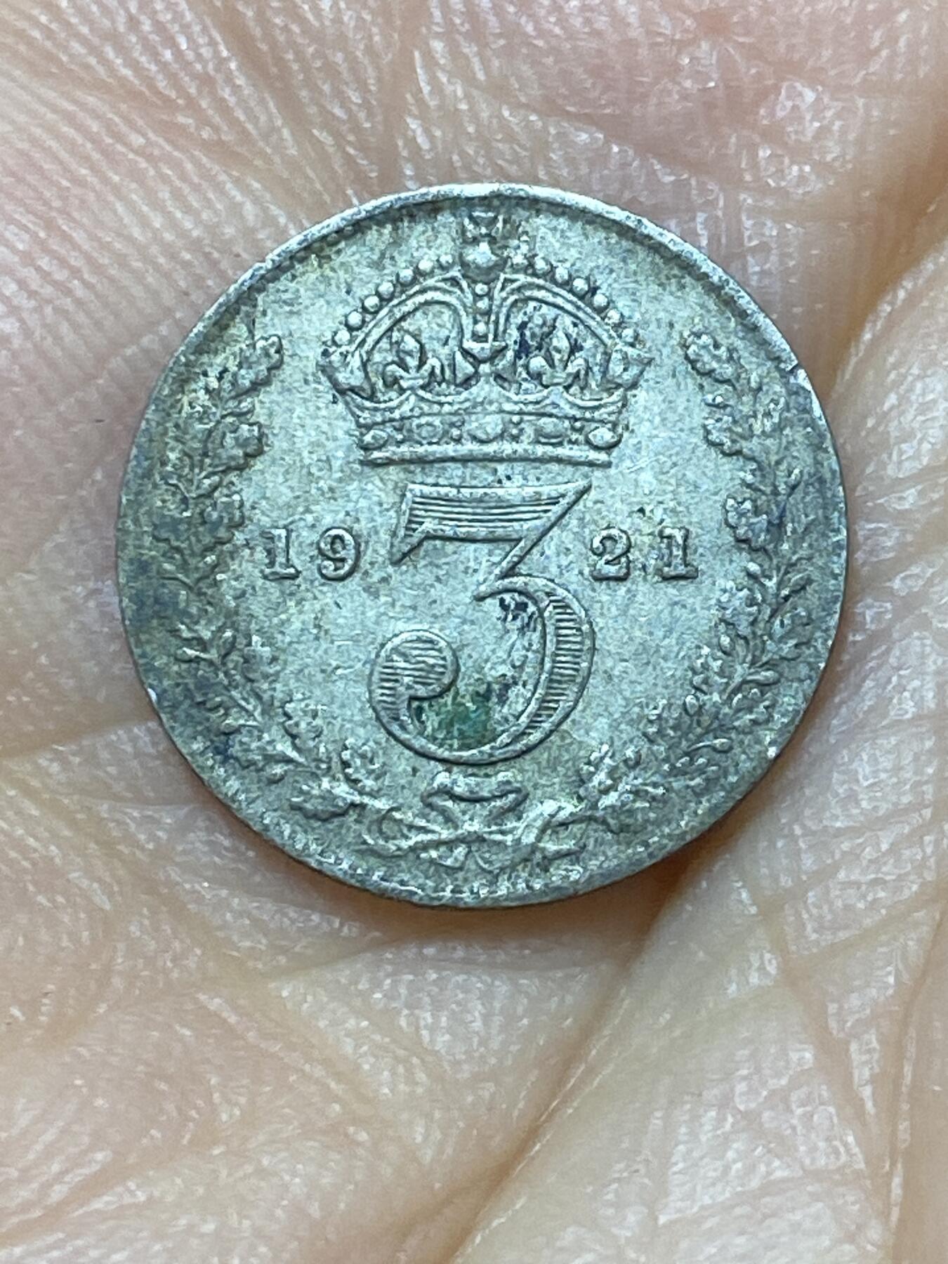 2025年第九十九场(总第一百二十五场）外国好品散币(免佣金) 英国🇬🇧1921年3便士银币(乔治五世第一版，500银)
