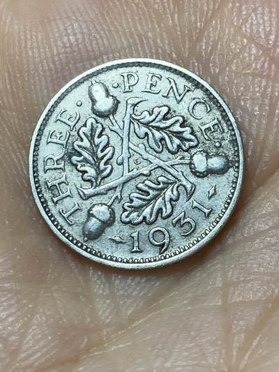 2025年第九十九场(总第一百二十五场）外国好品散币(免佣金) - 英国🇬🇧1931年3便士银币(乔治五世第四版，500银)