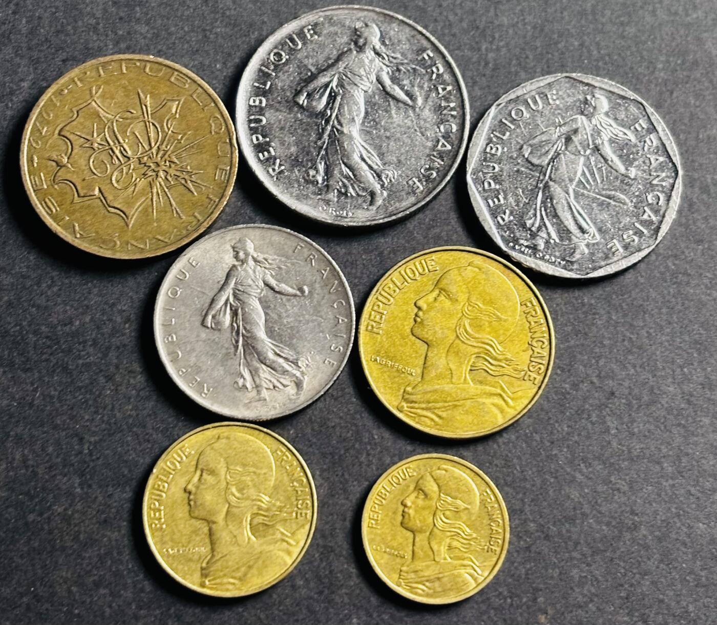 文馨钱币收藏第 274 场，批量银币，散币场 长期接收代拍品 法国 5 分/10 法郎 7 枚套