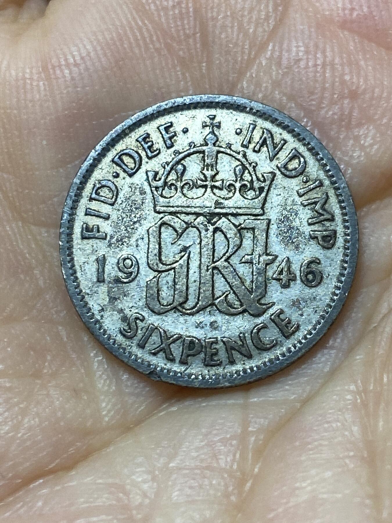 2025年第九十九场(总第一百二十五场）外国好品散币(免佣金) 英国🇬🇧1946年6便士银币(乔治六世第一版，关门年，500银)
