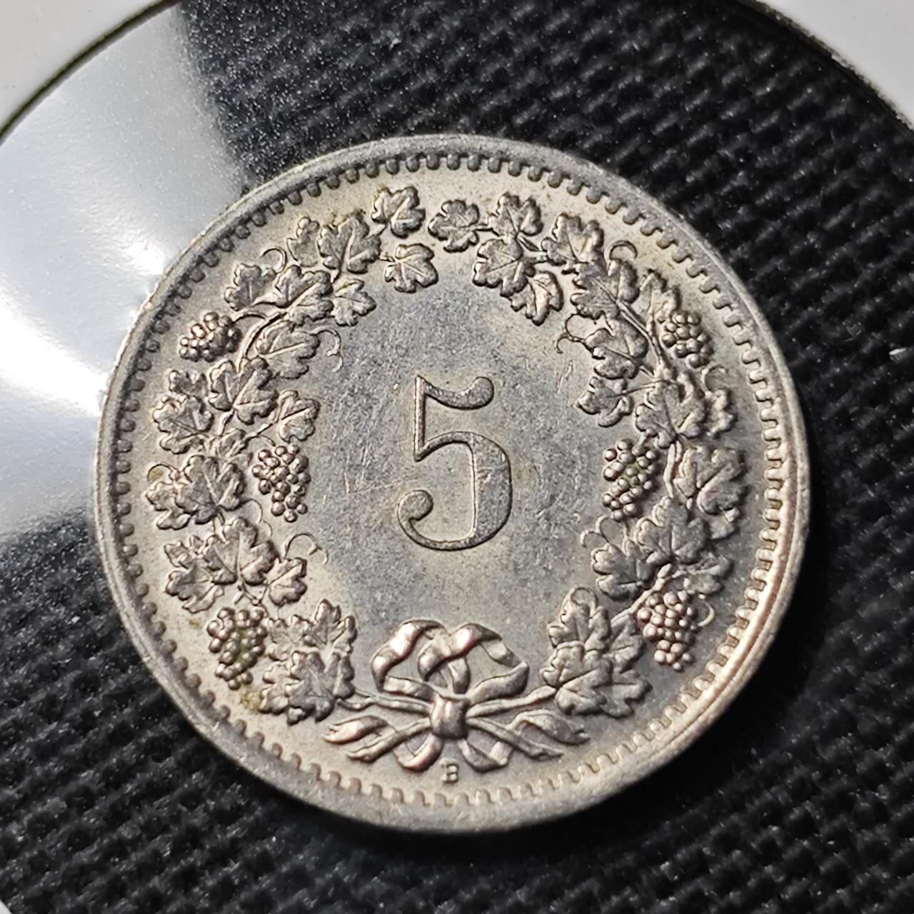 KK钱币收藏小铺 第350场 2月预留时间 周末发货  瑞士5分
