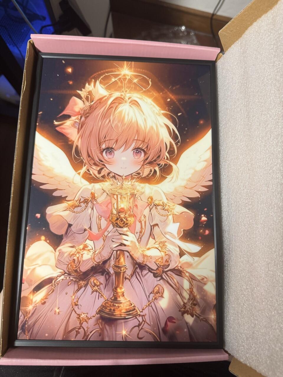 秋萤阁第24期 (10月7日周五晚上22点截拍，欢迎竞拍)  魔法少女樱 晶光画 相框画 全新 A4大小