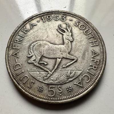 🌹外币初藏🌹🐯2025年第109场  每周二四六晚8️⃣点 接代拍 - 南非1953年女王首年5先令 克朗型大银币