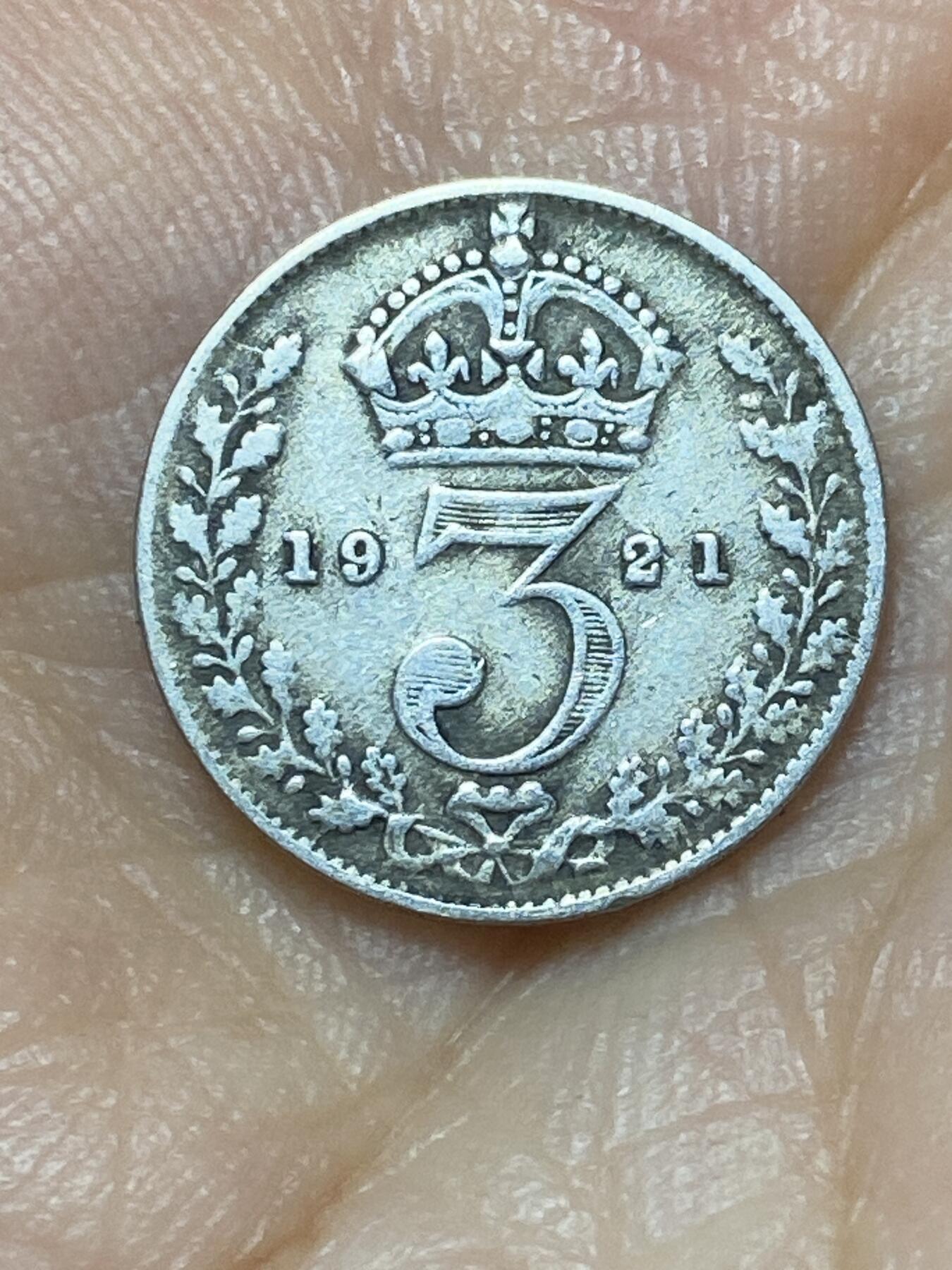 2025年第九十九场(总第一百二十五场）外国好品散币(免佣金) 英国🇬🇧1921年3便士银币(乔治五世第二版，500银)