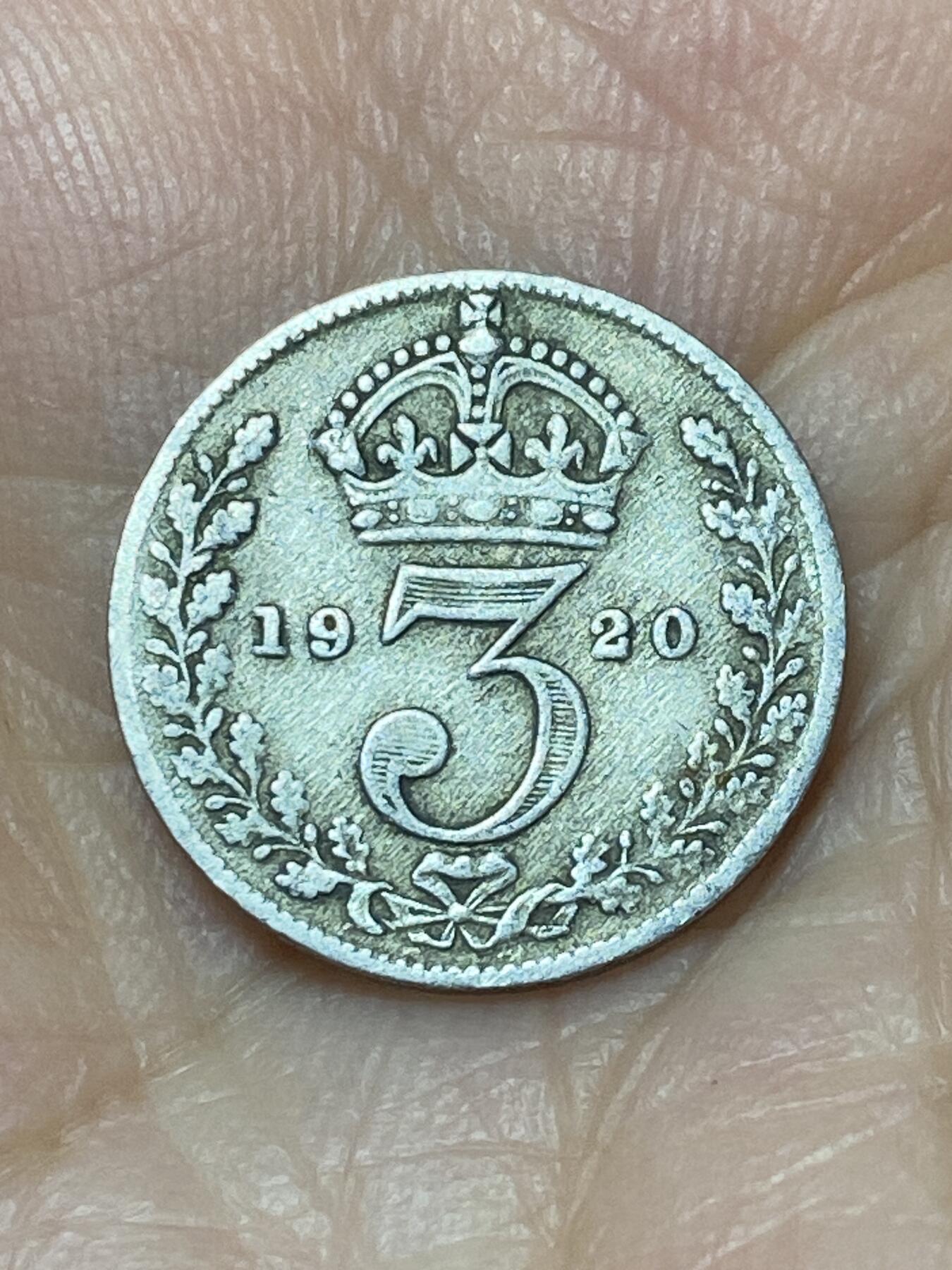 2025年第九十九场(总第一百二十五场）外国好品散币(免佣金) 英国🇬🇧1920年3便士银币(乔治五世第二版，首发年，500银)