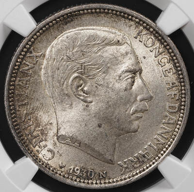 修遠堂世界钱币第八十七期 - NGC MS64 1930年丹麦国王60大寿纪念2克朗银币