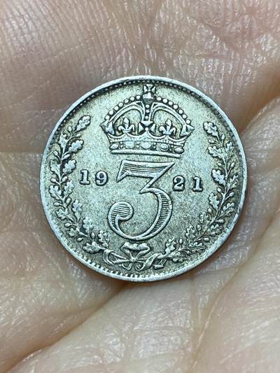 2025年第九十九场(总第一百二十五场）外国好品散币(免佣金) - 英国🇬🇧1921年3便士银币(乔治五世第二版，500银)