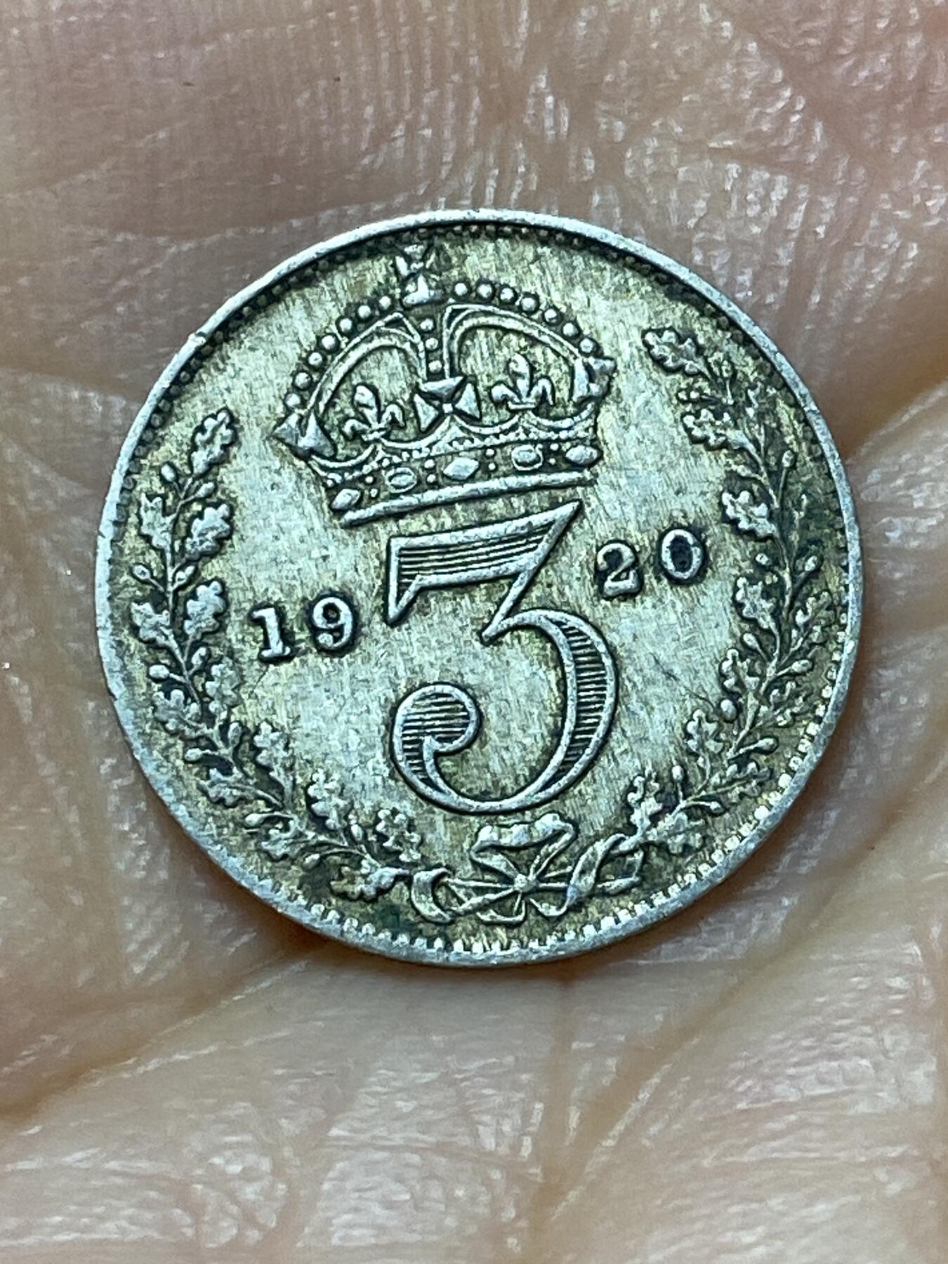 2025年第九十九场(总第一百二十五场）外国好品散币(免佣金) 英国🇬🇧1920年3便士银币(乔治五世第二版，首发年，500银)