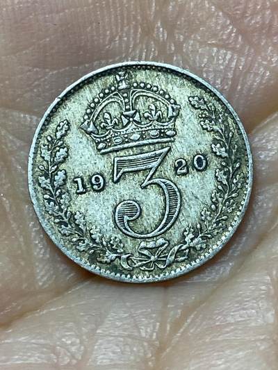 2025年第九十九场(总第一百二十五场）外国好品散币(免佣金) - 英国🇬🇧1920年3便士银币(乔治五世第二版，首发年，500银)