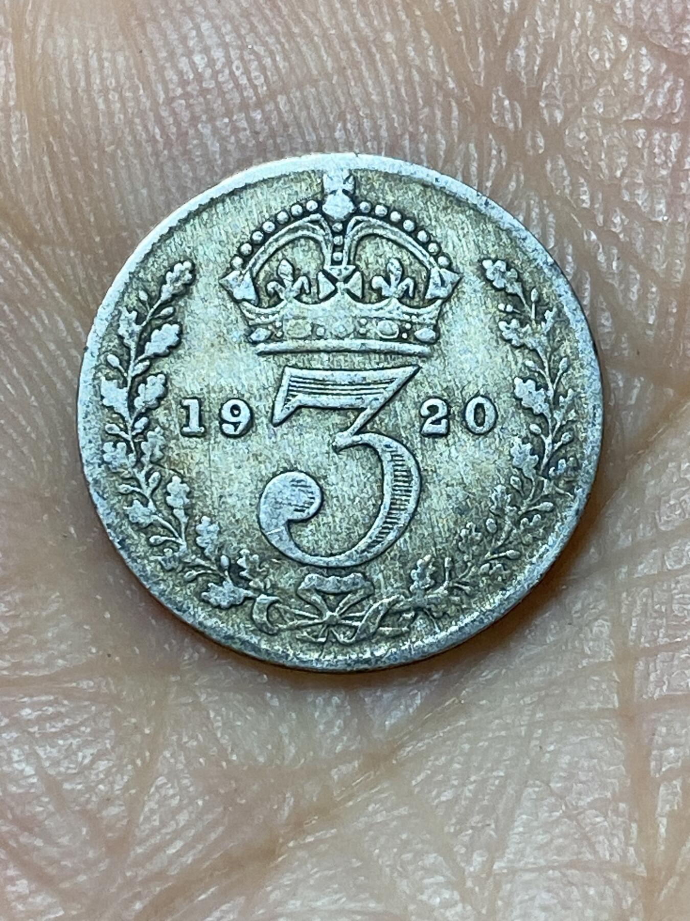 2025年第九十九场(总第一百二十五场）外国好品散币(免佣金) 英国🇬🇧1920年3便士银币(乔治五世第二版，首发年，500银)