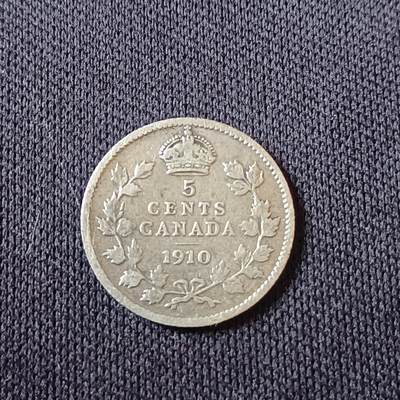 【游宝拍卖】国庆节专场-73期 精品单币 10.4集拍 - 加拿大1910年5分银币