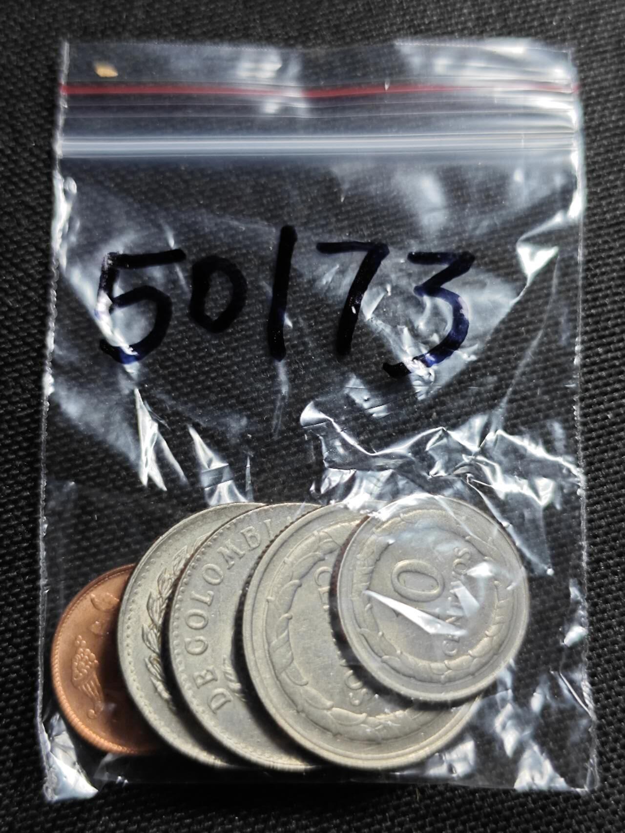 KK钱币收藏小铺 第350场 2月预留时间 周末发货  哥伦比亚一组6枚