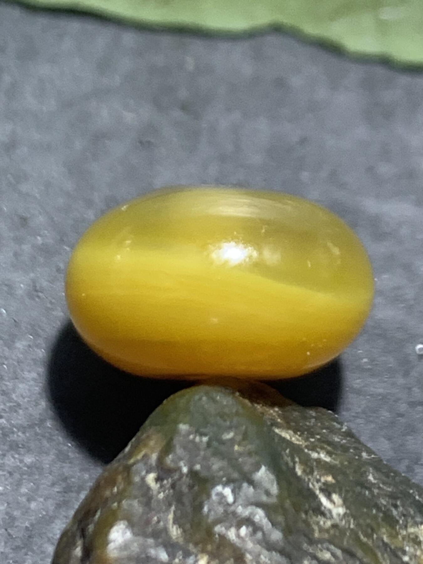 精美蒙料鸡油黄冻料战国红玛瑙随形算盘珠一个