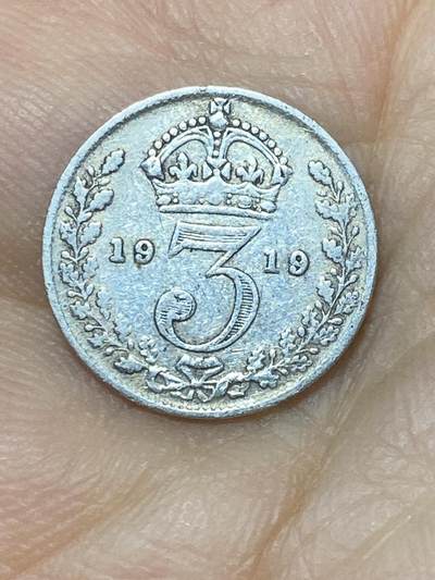 2025年第一百零一场(总第一百二十七场）外国好品散币(免佣金) - 英国🇬🇧1919年3便士银币(乔治五世第一版，925高银)