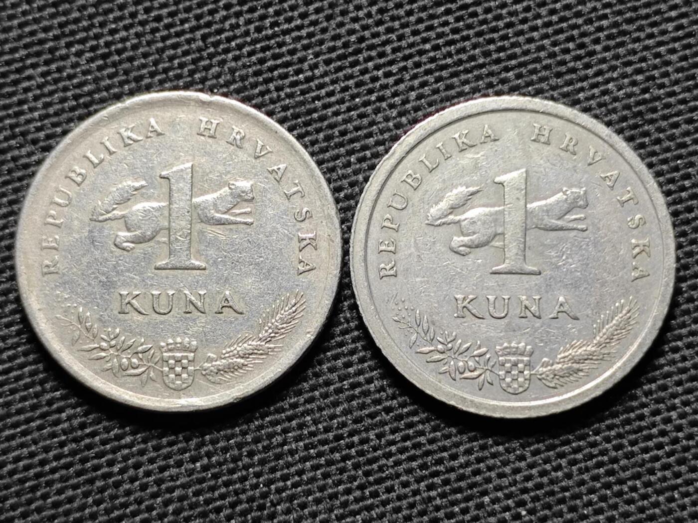 KK钱币收藏小铺 第350场 2月预留时间 周末发货  克罗地亚2枚