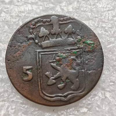 【淘币小摊】限时拍第七百五十七拍  国庆10连拍 希腊海峡秘鲁场 外出13号发货 满百包邮可预留两周  周一统一发货  - 巴达维亚1818年1杜伊特铜币 km282.1