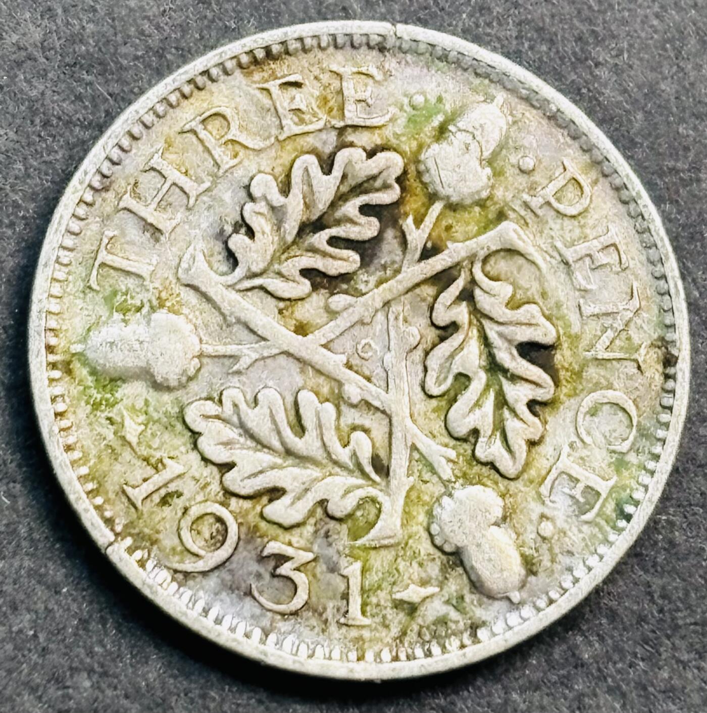 文馨钱币收藏第 274 场，批量银币，散币场 长期接收代拍品 流通美品 1931 年英国乔治五世 3 便士银币，第三版 500 银