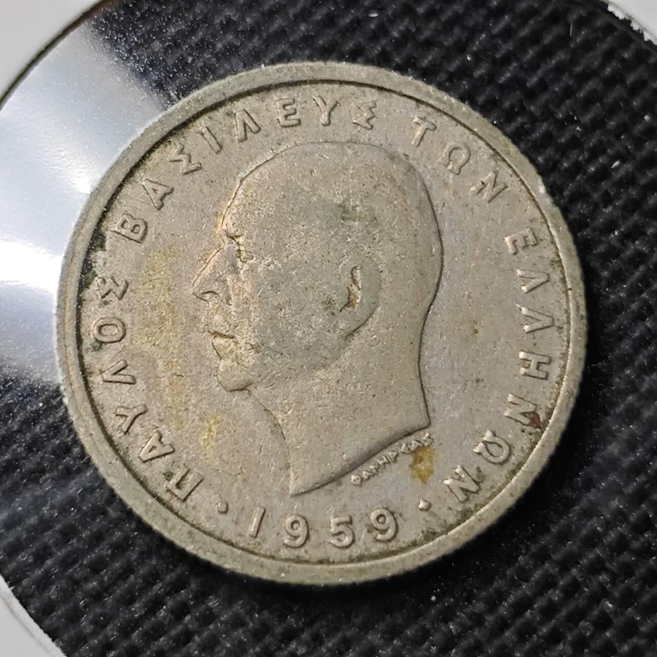 KK钱币收藏小铺 第351场 2月预留时间 周末发货  1959希腊50雷普塔