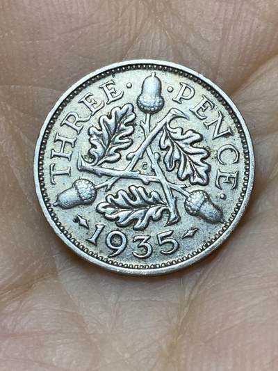 2025年第一百零一场(总第一百二十七场）外国好品散币(免佣金) - 英国🇬🇧1935年3便士银币(乔治五世第四版，500银)
