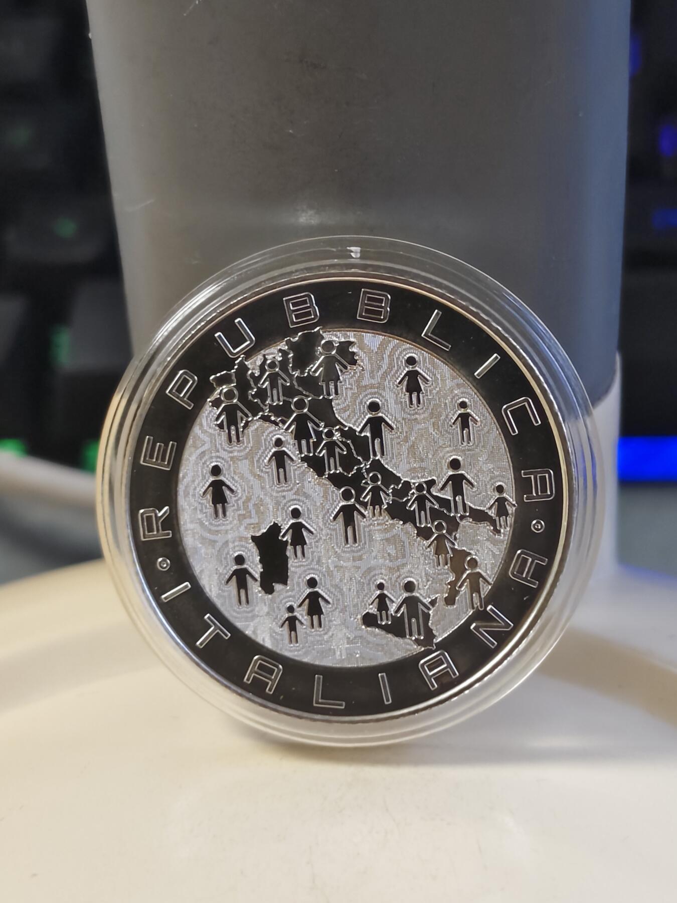 第177期拍卖【长期征集拍品】 意大利2023年人口发展5欧纪念银币，925银，18克，发行4000枚