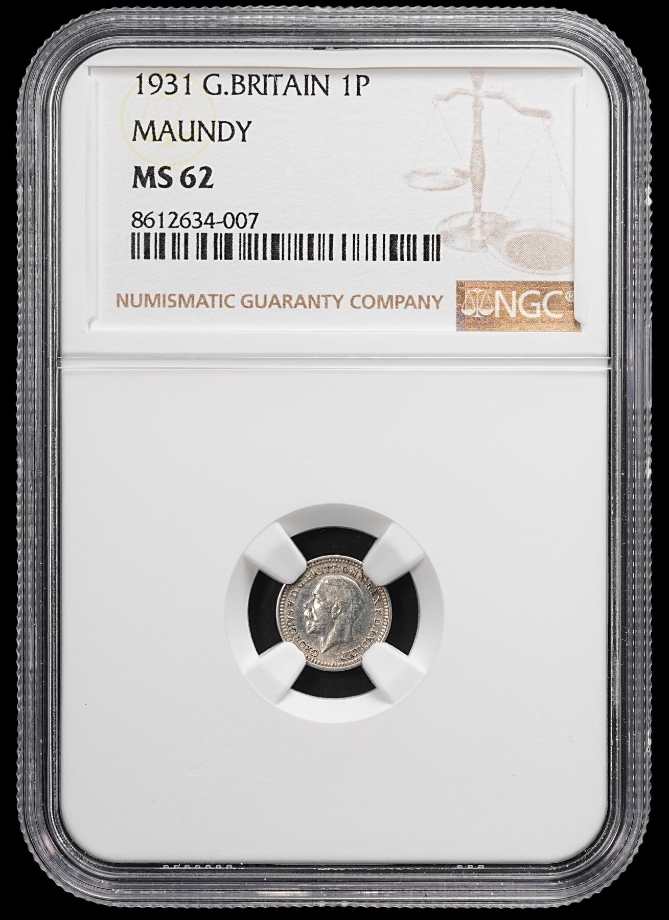修遠堂世界钱币第八十七期 NGC MS62 1931年英国1便士银币 濯足币